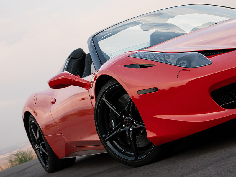 Red Ferrari 458 Spider side view