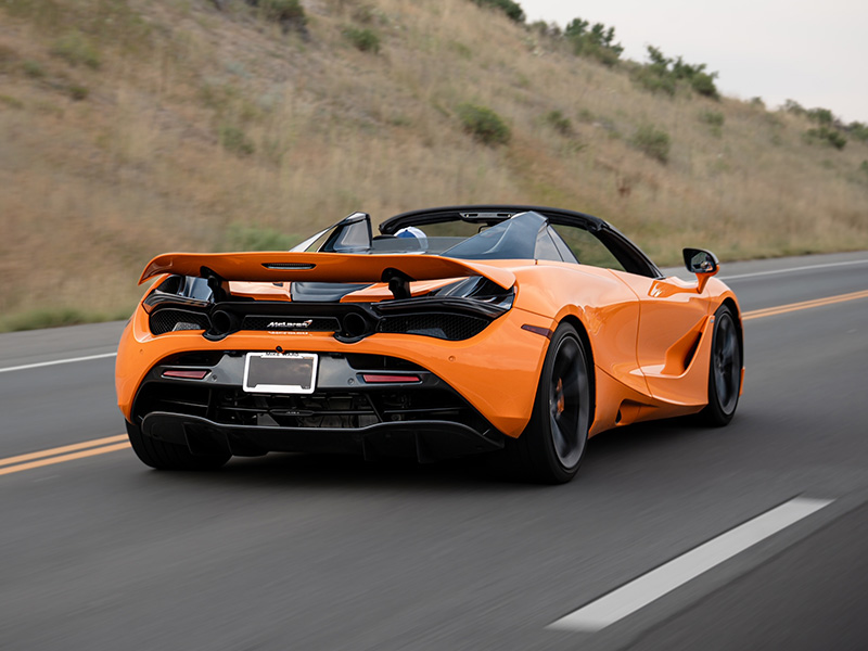 Orange McLaren 720s back view