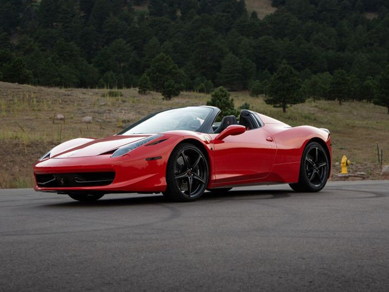 Red Ferrari 458 Spider side view